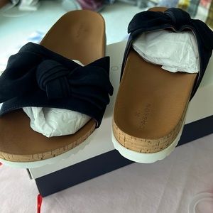 Caslon Navy Suede Sandals,
